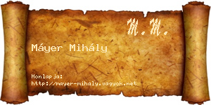 Máyer Mihály névjegykártya
