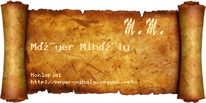 Máyer Mihály névjegykártya